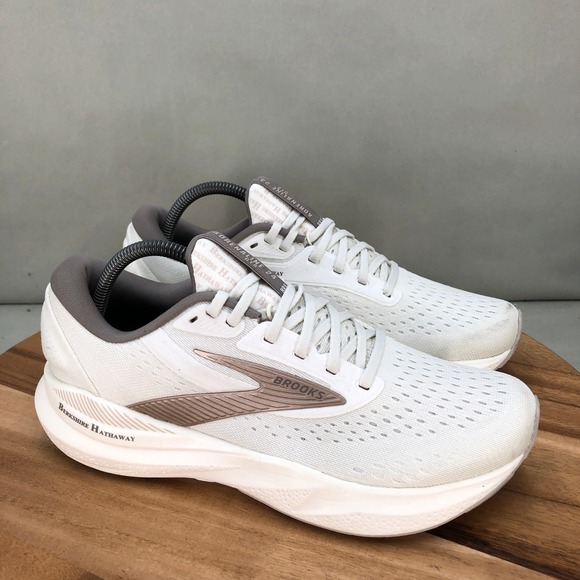 Brooks Shoes - Brooks Adrenaline GTS 24 Berkshire Hathaway Womens Running Shoes White Size 10.5